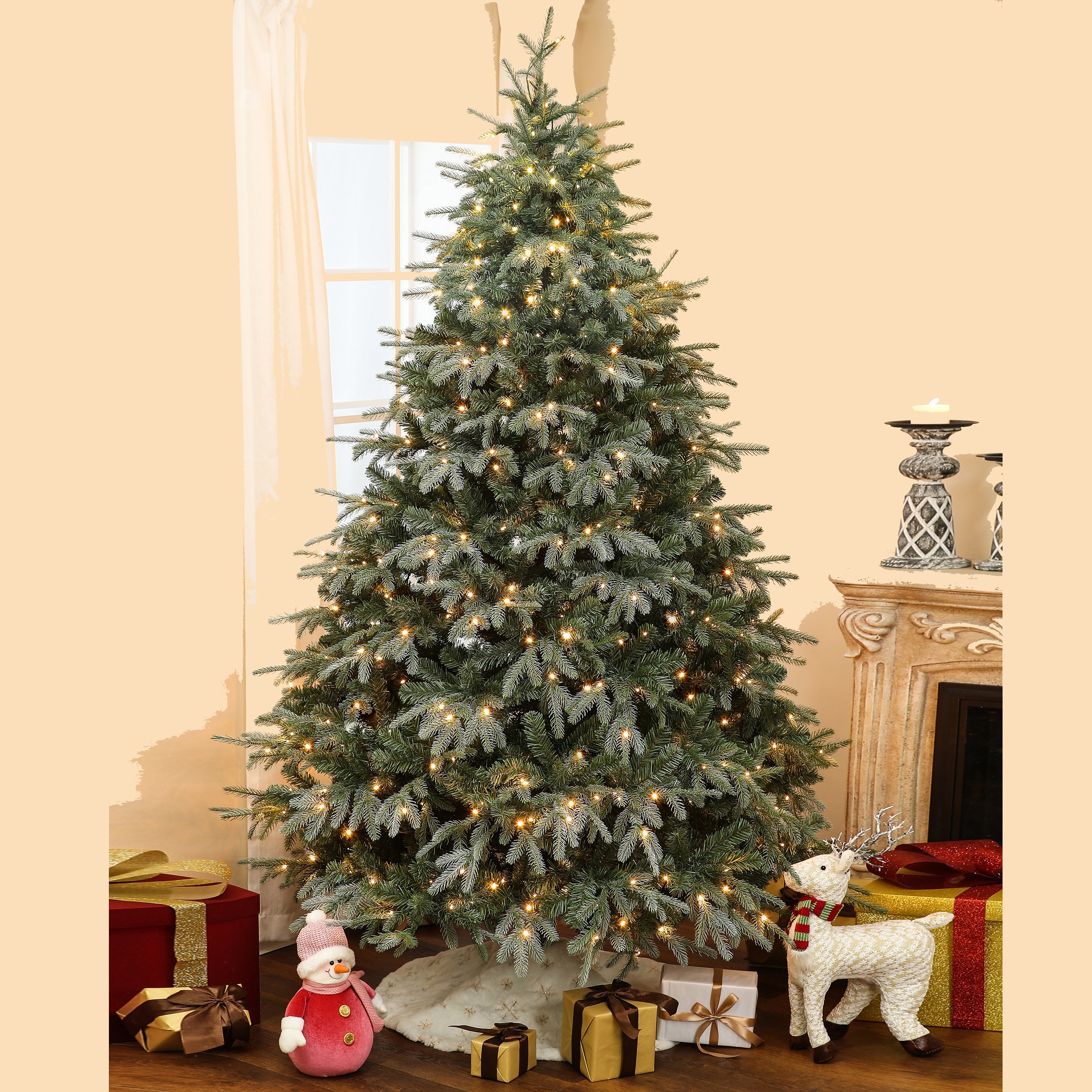 7.5ft Pre-Lit LED Artificial Full Fir Christmas Tree