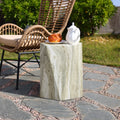 Marbled Green Pentagonal MgO Patio Side Table, 18.4"