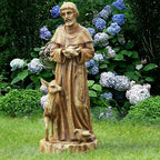 Saint Francis Resin Outdoor Religious Garden Statue, 24.6"