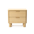 Natural Wood Finish 2-Drawer End Table & Nightstand, Manufactured Wood