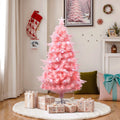 5Ft Pre-Lit Cherry Blossom Artificial Tree w/ Fiber Optic Lights & Pinecone Top