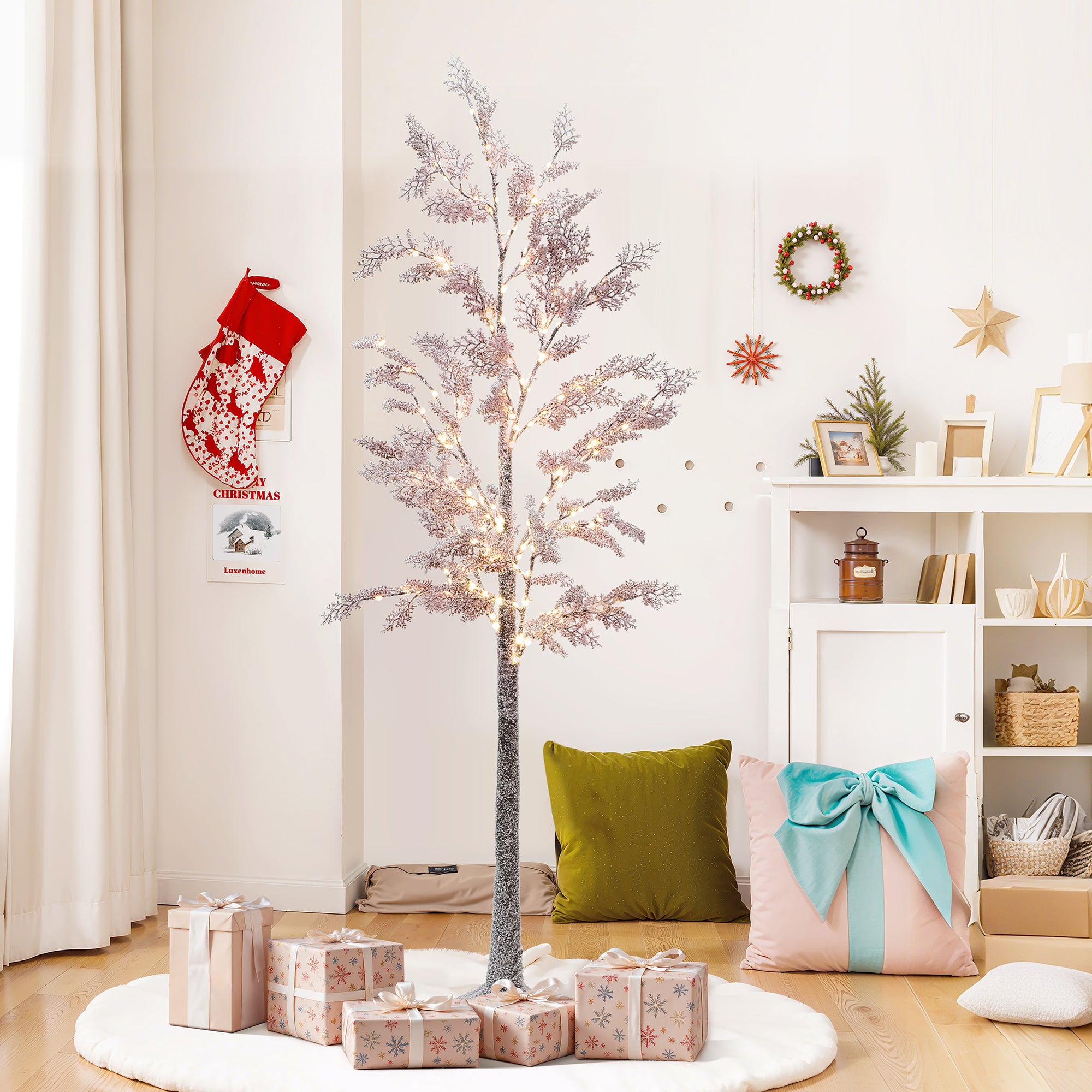 6.2Ft Artificial Maple Tree with 180 Micro LED Lights