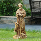Saint Francis Resin Outdoor Religious Garden Statue, 24.6"