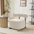 Upholstered Cream Modern U-Shape Back Accent Chair