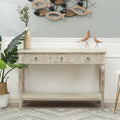 Whitewashed Wood 3-Drawer 1-Shelf Console and Entry Table
