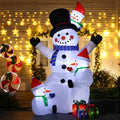 8.5Ft Snowman and Snow Kids Inflatable with LED Lights