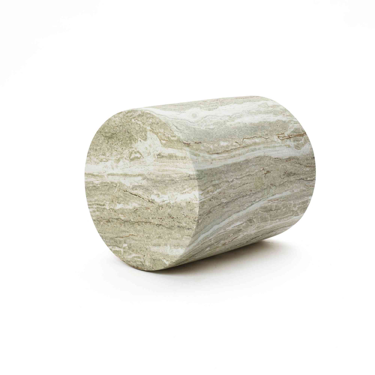 Jasper Round MgO Side Table, Marbled Green-White