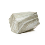 Jasper Pentagonal MgO Side Table, Marbled Green-White