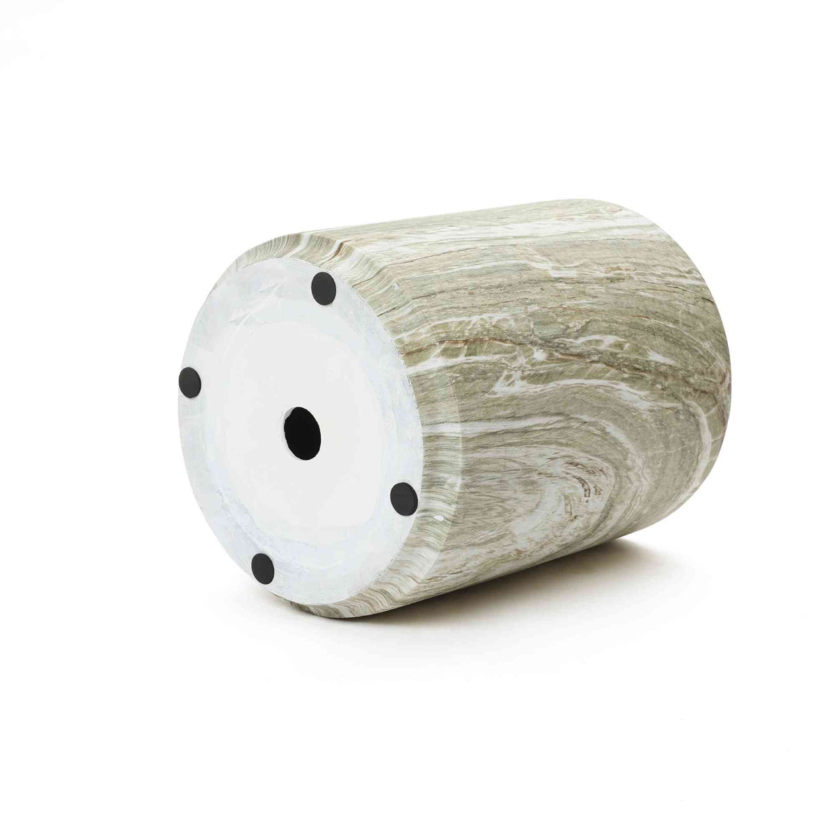 Jasper Round MgO Side Table, Marbled Green-White