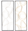 Gold and Silver Abstract Rectangular Metal Wall Decor, Set of 2