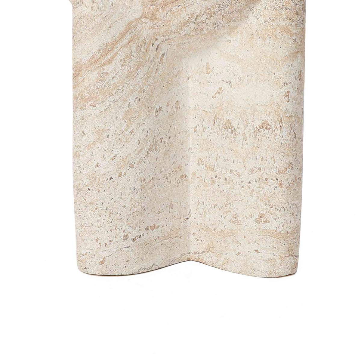 Ebb Pedestal Round MgO Side Table, Marbled Brown-White