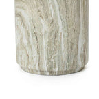 Jasper Round MgO Side Table, Marbled Green-White