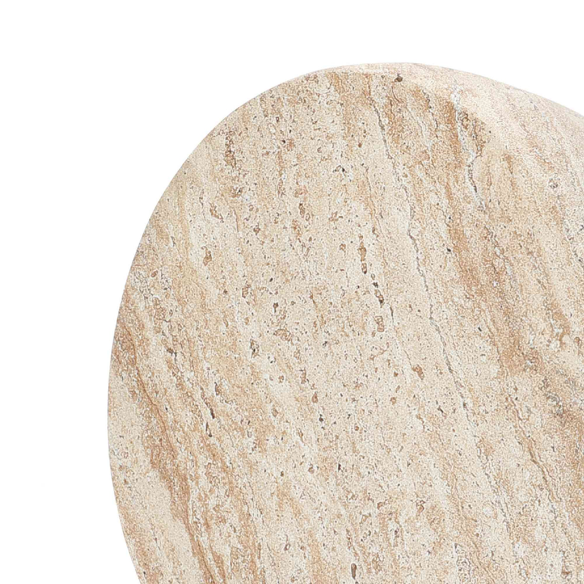 Ebb Pedestal Round MgO Side Table, Marbled Brown-White