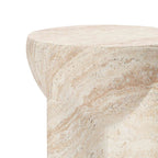 Ebb Pedestal Round MgO Side Table, Marbled Brown-White