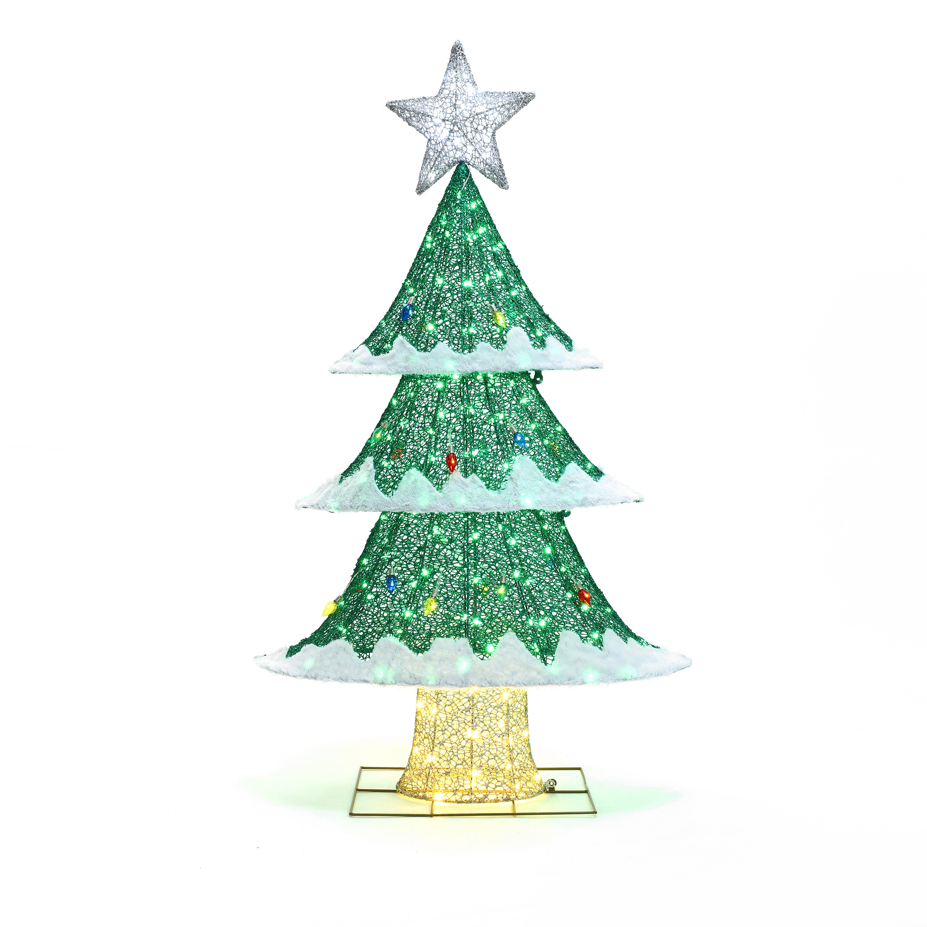 Lighted Green Christmas Tree Indoor and Outdoor Holiday Decoration