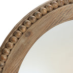 Beaded Arched Window Wood Wall Mirror, 39"