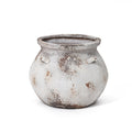 Cauldron MgO Planter, Distressed Off-White, 15"