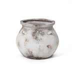 Cauldron MgO Planter, Distressed Off-White, 15"