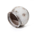 Cauldron MgO Planter, Distressed Off-White, 15"
