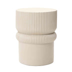 Roundel Ridged MgO Side Table, Beige