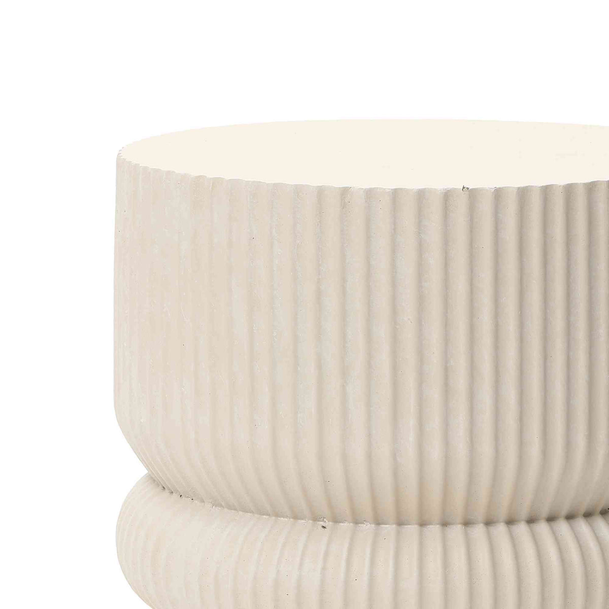 Roundel Ridged MgO Side Table, Beige