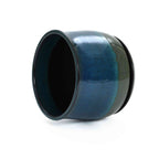 Ridge Round Glazed Ceramic Planter, Blue-Green Ombre, 10.5"