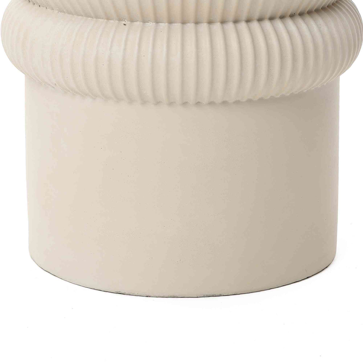 Roundel Ridged MgO Side Table, Beige