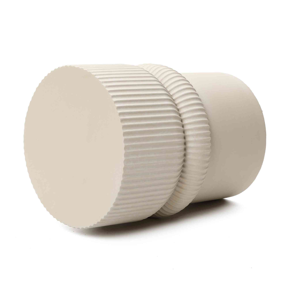 Roundel Ridged MgO Side Table, Beige