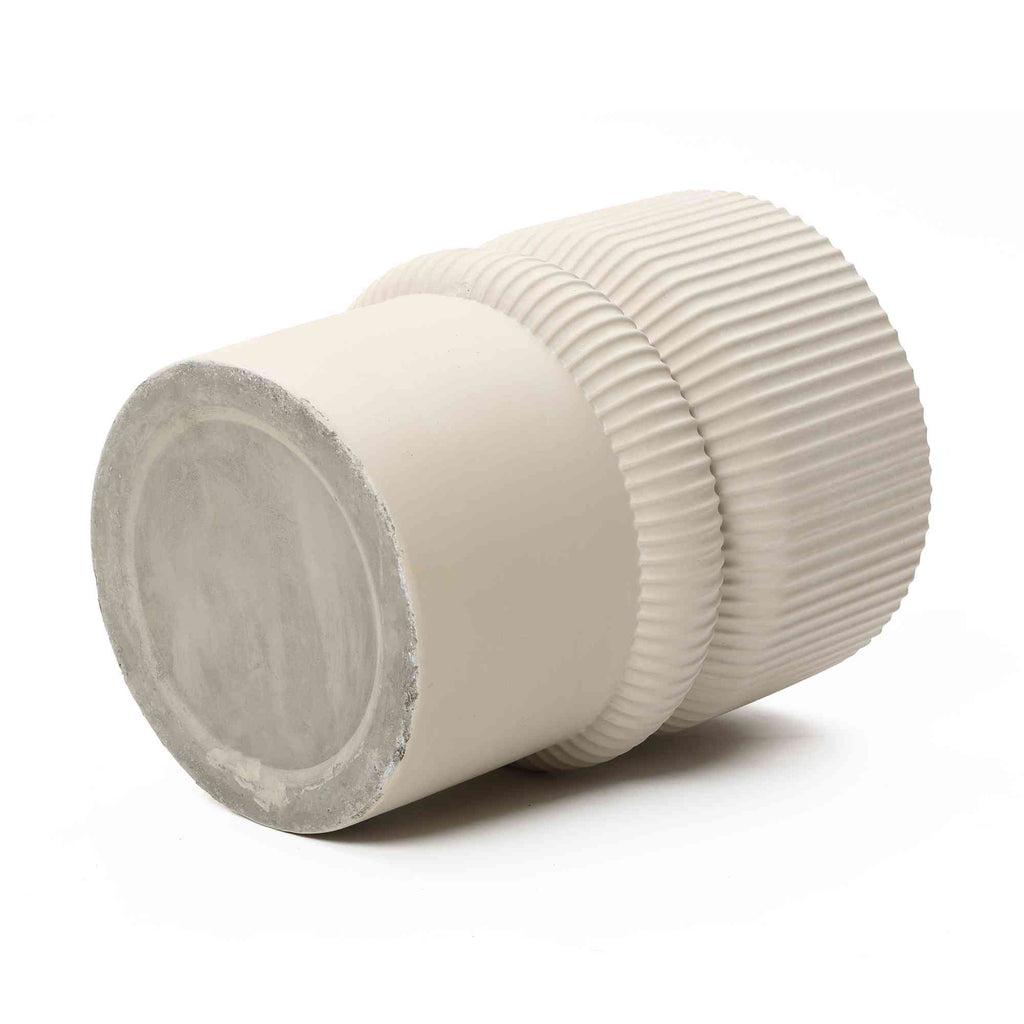 Roundel Ridged MgO Side Table, Beige