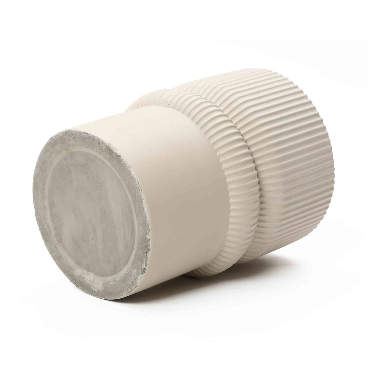 Roundel Ridged MgO Side Table, Beige