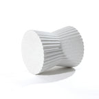 Rustic Off White Round MgO Patio Side Table, 20"