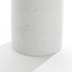 Rustic Off White Round MgO Patio Coffee Table, 16"