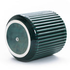 Jade Green Ribbed Tabletop Decorative Ceramic Planter, 11.4"