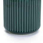 Jade Green Ribbed Ceramic Indoor Outdoor Garden Planter, 13.8"