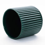 Jade Green Ribbed Ceramic Indoor Outdoor Garden Planter, 13.8"