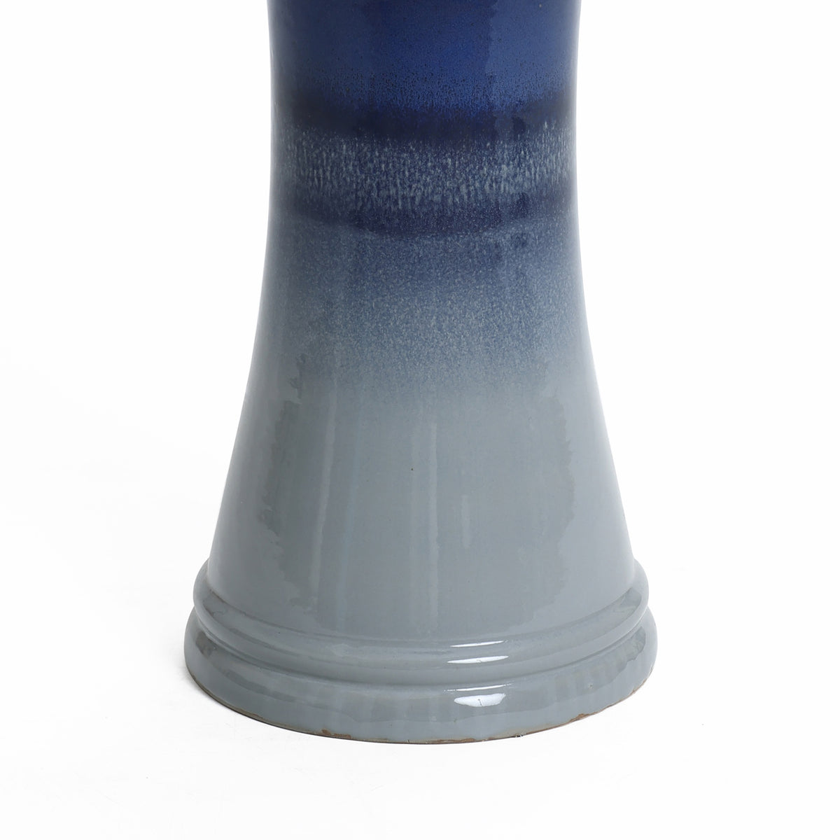 Crest Ceramic Garden Bird Bath, Blue Ombre, 18"