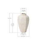 Geometric Ceramic Vase, Chalky Off White, 14"