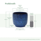 Ocean Blue Ceramic Indoor Outdoor Garden Planter, 15.75"