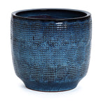 Ocean Blue Ceramic Indoor Outdoor Garden Planter, 15.75"