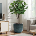 Marina Gray Ceramic Indoor Outdoor Garden Planter, 15.75"