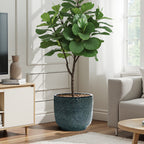 Marina Gray Ceramic Indoor Outdoor Garden Planter, 15.75"
