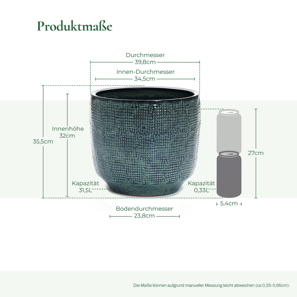 Marina Gray Ceramic Indoor Outdoor Garden Planter, 15.75"