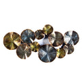Abstract Green and Gold Metal Petals Wall Decor, 47.5" W x 24" H