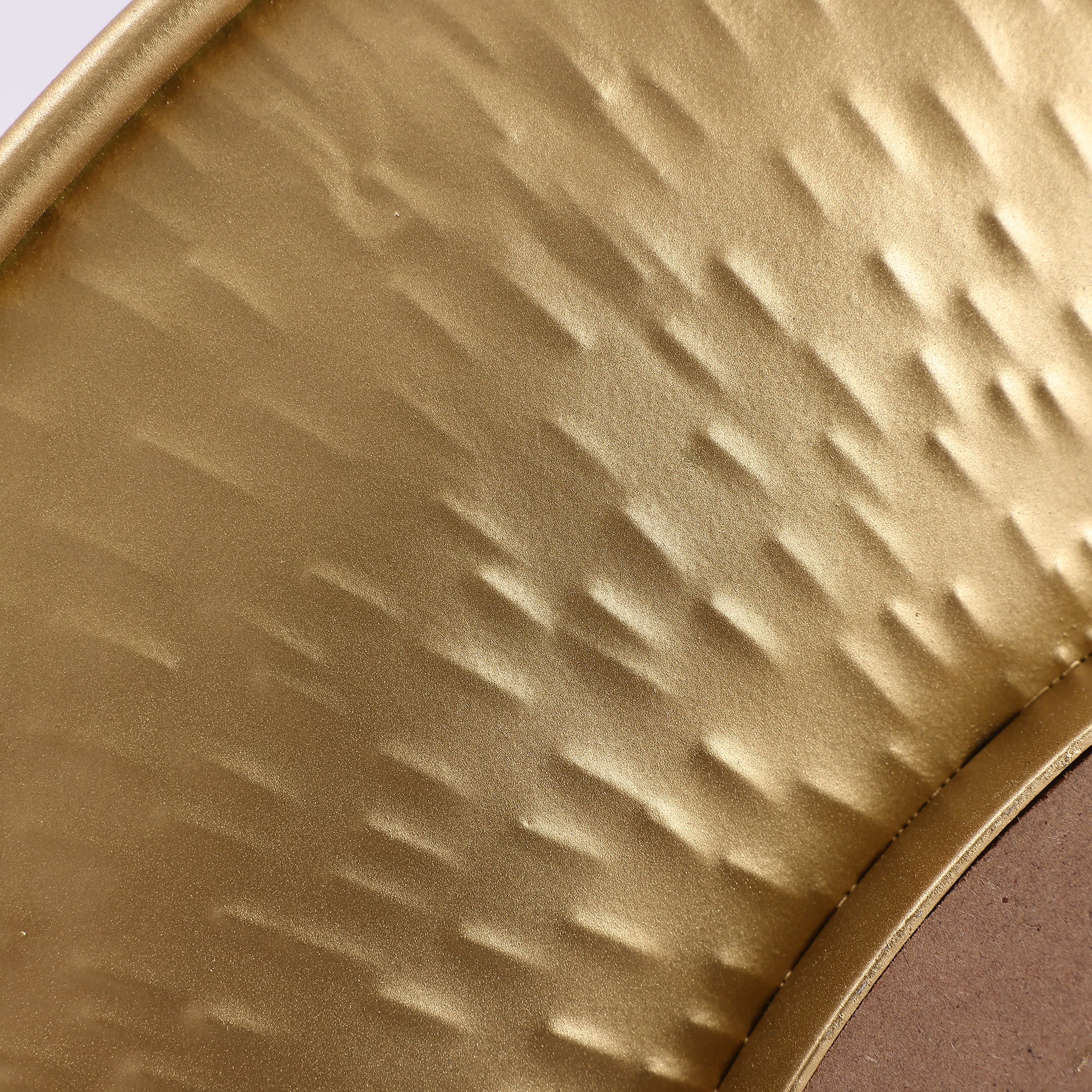 3-Piece Hammered Gold Metal Round Wall Mirror Set