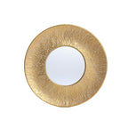 3-Piece Hammered Gold Metal Round Wall Mirror Set