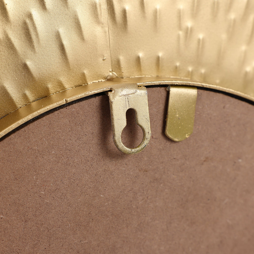3-Piece Hammered Gold Metal Round Wall Mirror Set