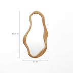 Asymmetrical Arcus Wood Wall Mirror, 39.5"