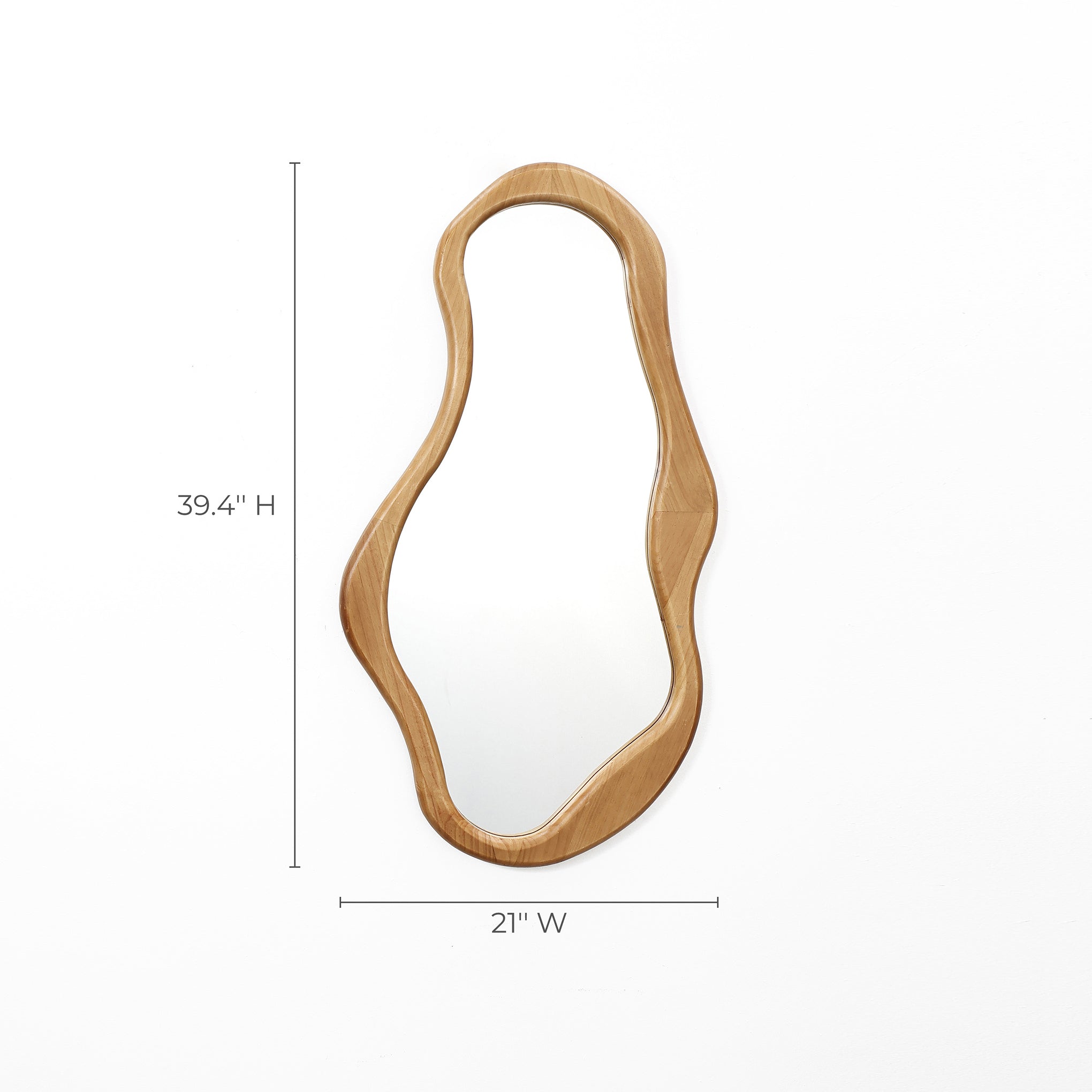 Asymmetrical Arcus Wood Wall Mirror, 39.5"