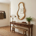 Asymmetrical Arcus Wood Wall Mirror, 39.5"