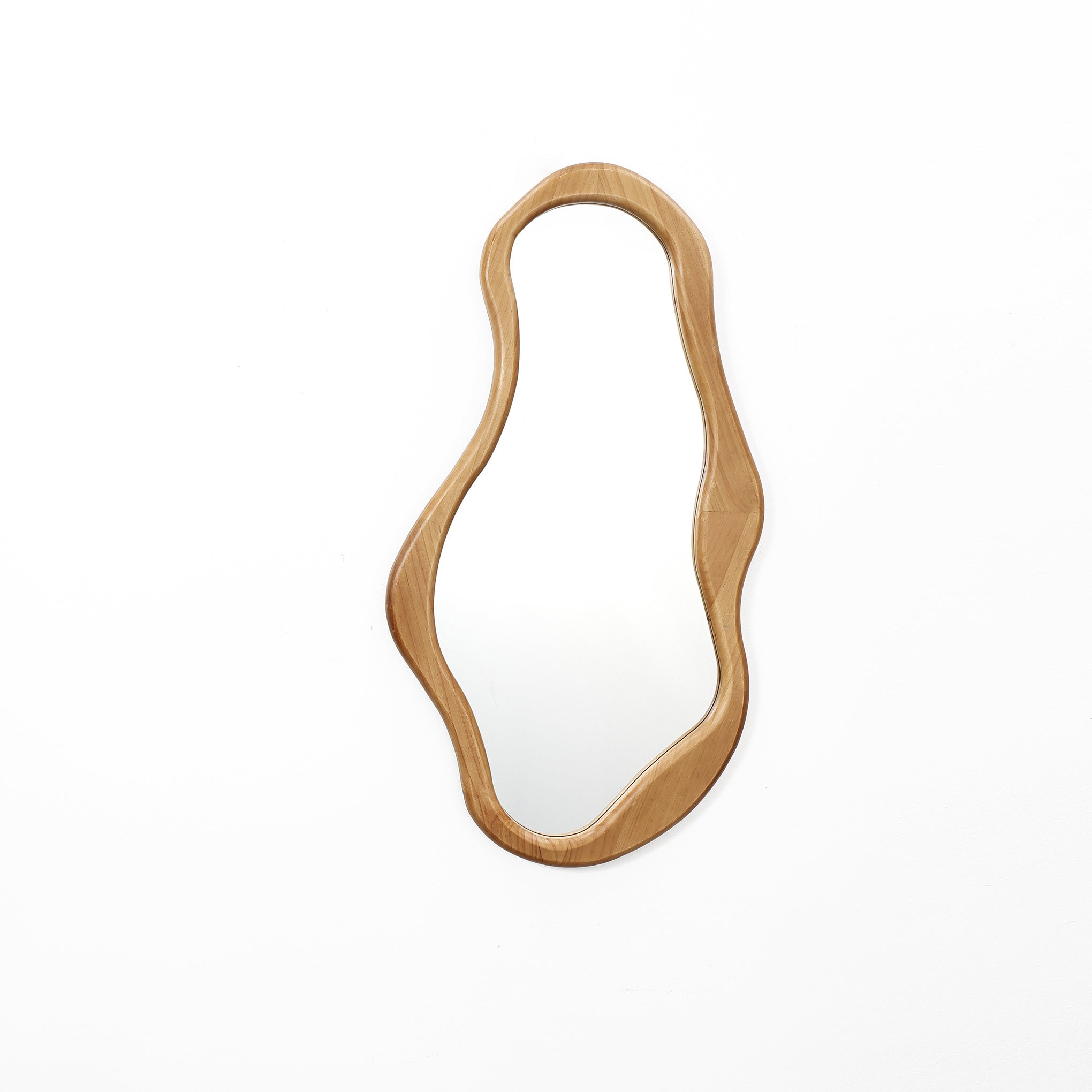 Asymmetrical Arcus Wood Wall Mirror, 39.5"